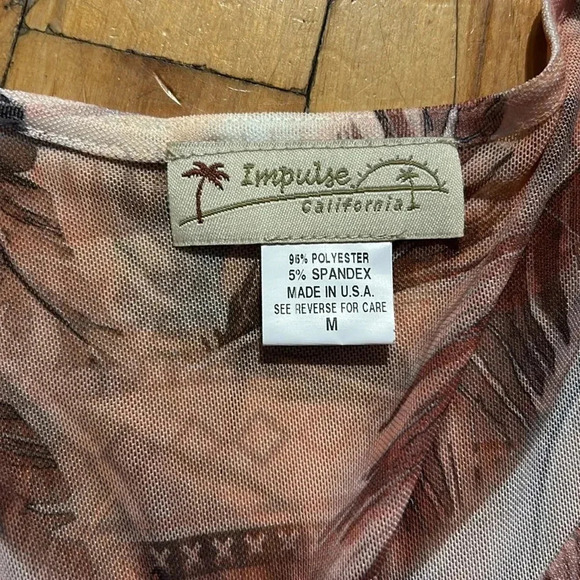 Impulse California  made in usa fringe southwestern aztec mesh y2k top - Picture 4 of 5